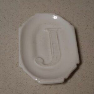 POTTERY BAN Plate Letter "J" Initial Monogram Saucer A to Z Dishes